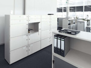 VS Lockers | personlige skabe med brevsprække, forskellige låsetyper og stærk ramme, ideel løsning til kontor, skole, omklædningsrum eller reception ￼