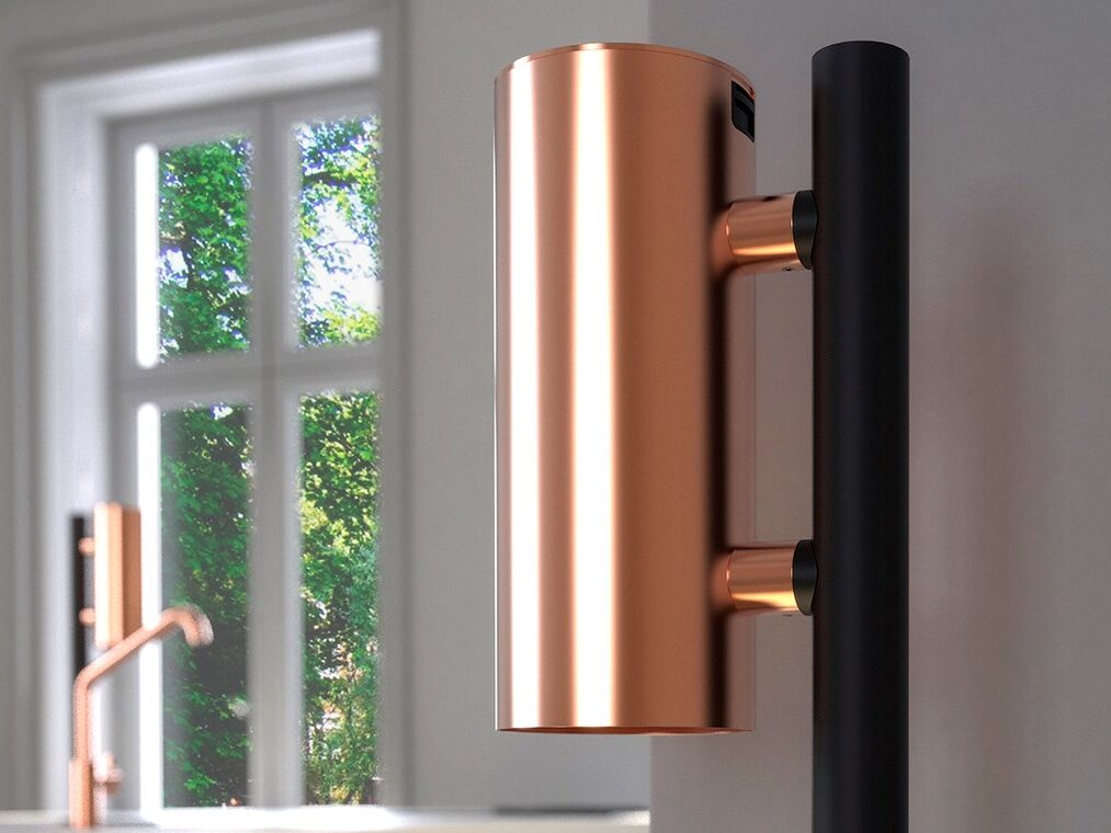 Nova 2 dispenser med finishvalg | dispenser der fås i ni overfladevarianter og kan kombineres med bord- eller gulvstander, fleksibel til forskellige rumtyper