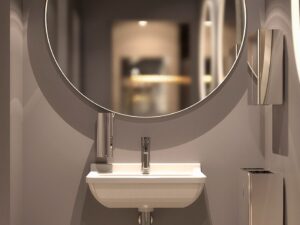 Nova 2 hånddesinfektionsdispenser | vægmonteret dispenser med minimalistisk udtryk og kvalitetsoverflade til fremme af håndhygiejne i erhvervsindretning