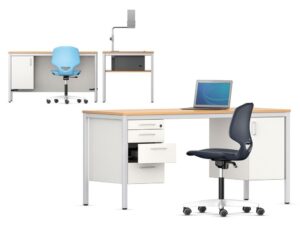 EcoTable-Q kateder | lærerkateder med pulverlakeret stålkonstruktion og slidstærk bordplade der giver robust arbejdsplads i klasselokaler