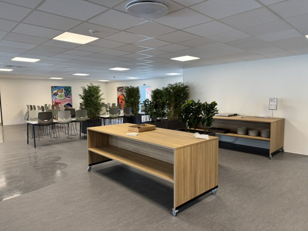 Domicil med zoner | hovedkontor opdelt i stilleområder, samarbejdszoner og fællesområder til forskellige arbejdsformer